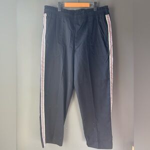 Jonsson, size M, Men's Black Track Pants w/ colorful Striped Detail, drawstring